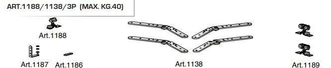 KIT PER PORTA A FISARMONICA DA 1/3 PORTE 1188/1138/3P