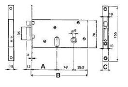 SERRATURE CORNI 8500070080 S/CIl.ELETT.A FASCIA fron.16