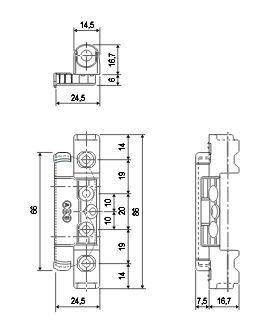 A507010500 F2 SUPPORTO FORBICE DOPPIO FORO 34 A12 B18