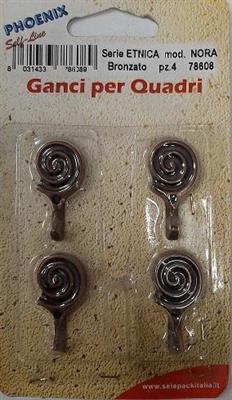 GANCIO PER QUADRI NORA BRONZ. 78608 BLISTER