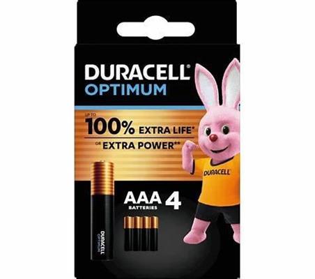 BATTERIA DURACELL MINISTILO OPTIMUM AAA B4  DU0031