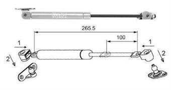 PISTONE A GAS A/621 SPINTA 100/N X LEGNO ACC.V.ARG.CEAM